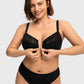 Braselle Anemone Unlined Plus Size Front Closure 3/4 Cup Underwire Back Support Bra Lace Trim for Sculpted Lift Womenswear