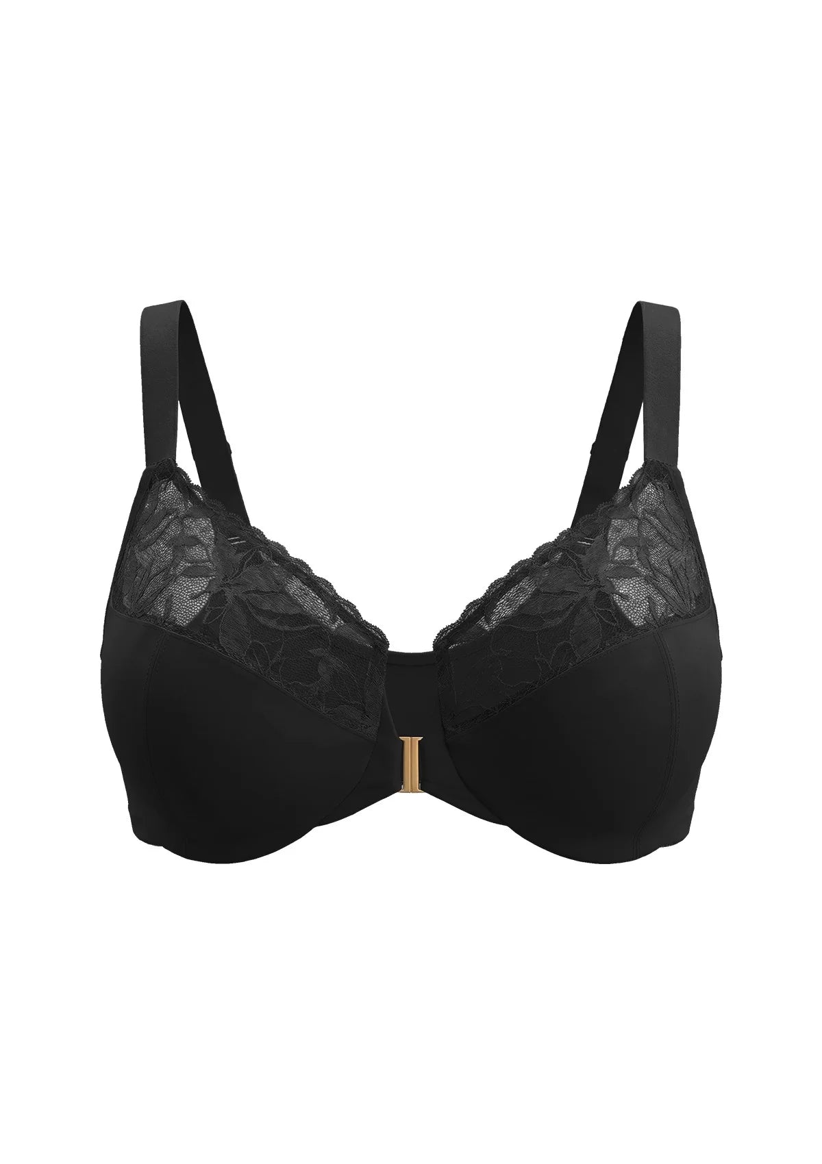 Braselle Anemone Unlined Plus Size Front Closure 3/4 Cup Underwire Back Support Bra Lace Trim for Sculpted Lift Womenswear