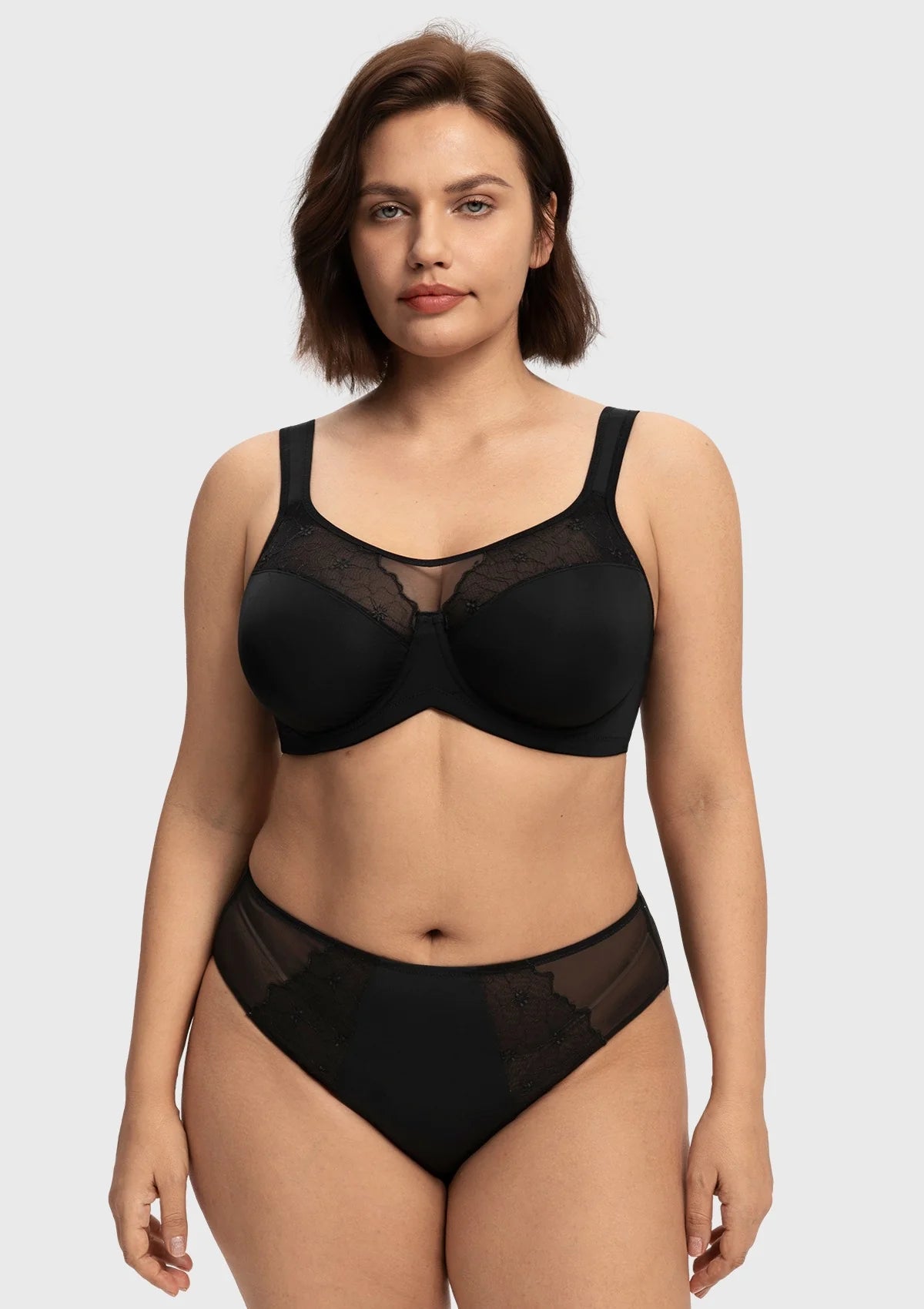 Braselle Dahlia Embroidered Lace Full Coverage Unlined Bra