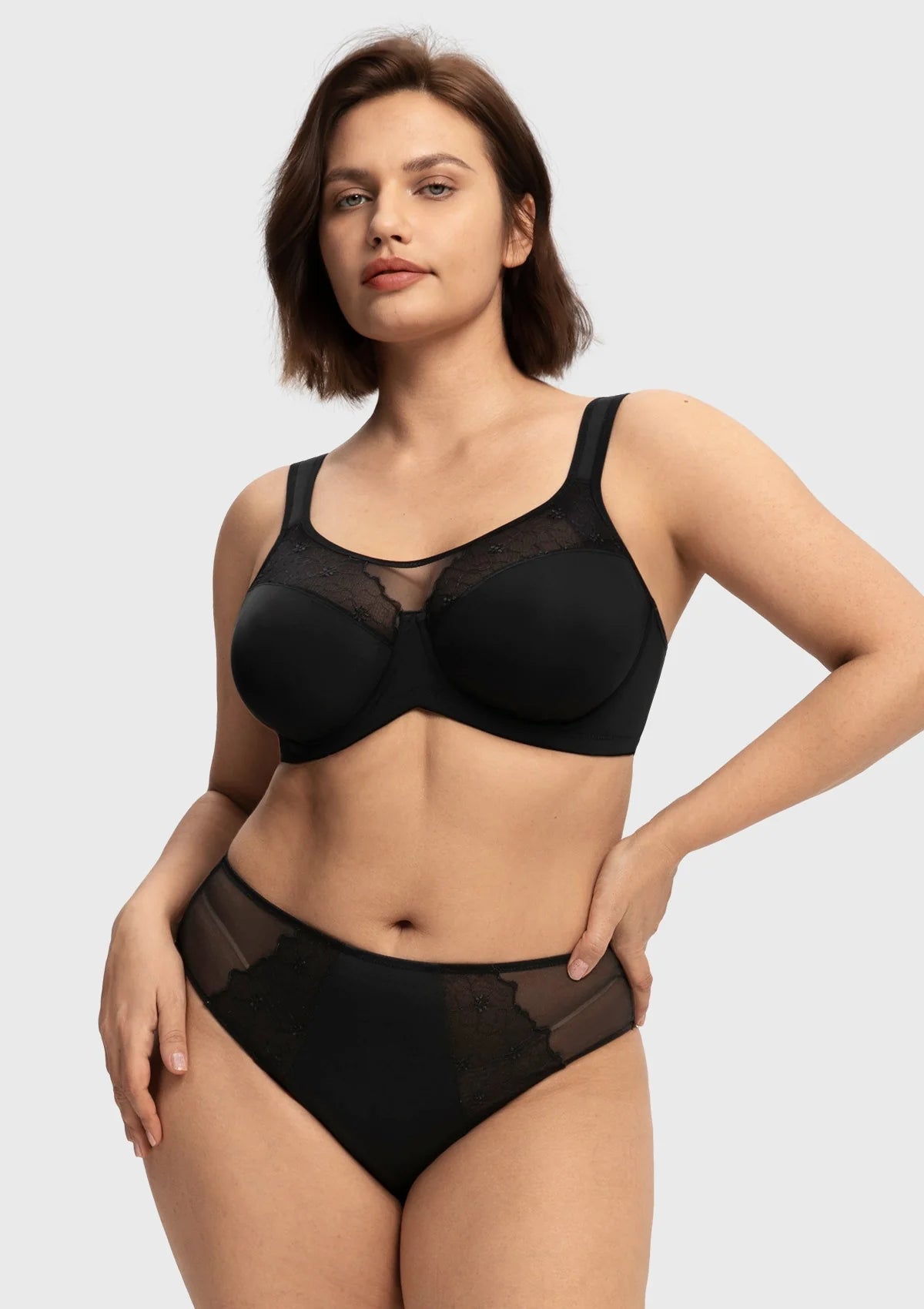 Braselle Dahlia Embroidered Lace Full Coverage Unlined Bra