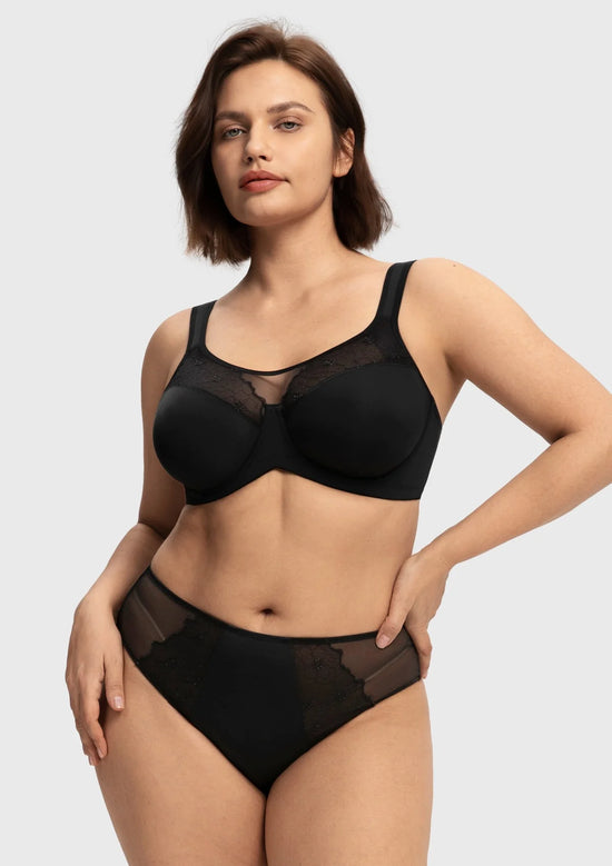 Braselle Dahlia Embroidered Lace Full Coverage Unlined Bra