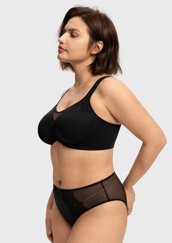 Braselle Dahlia Embroidered Lace Full Coverage Unlined Bra