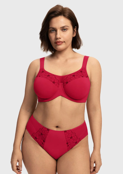 Braselle Dahlia Embroidered Lace Full Coverage Unlined Bra