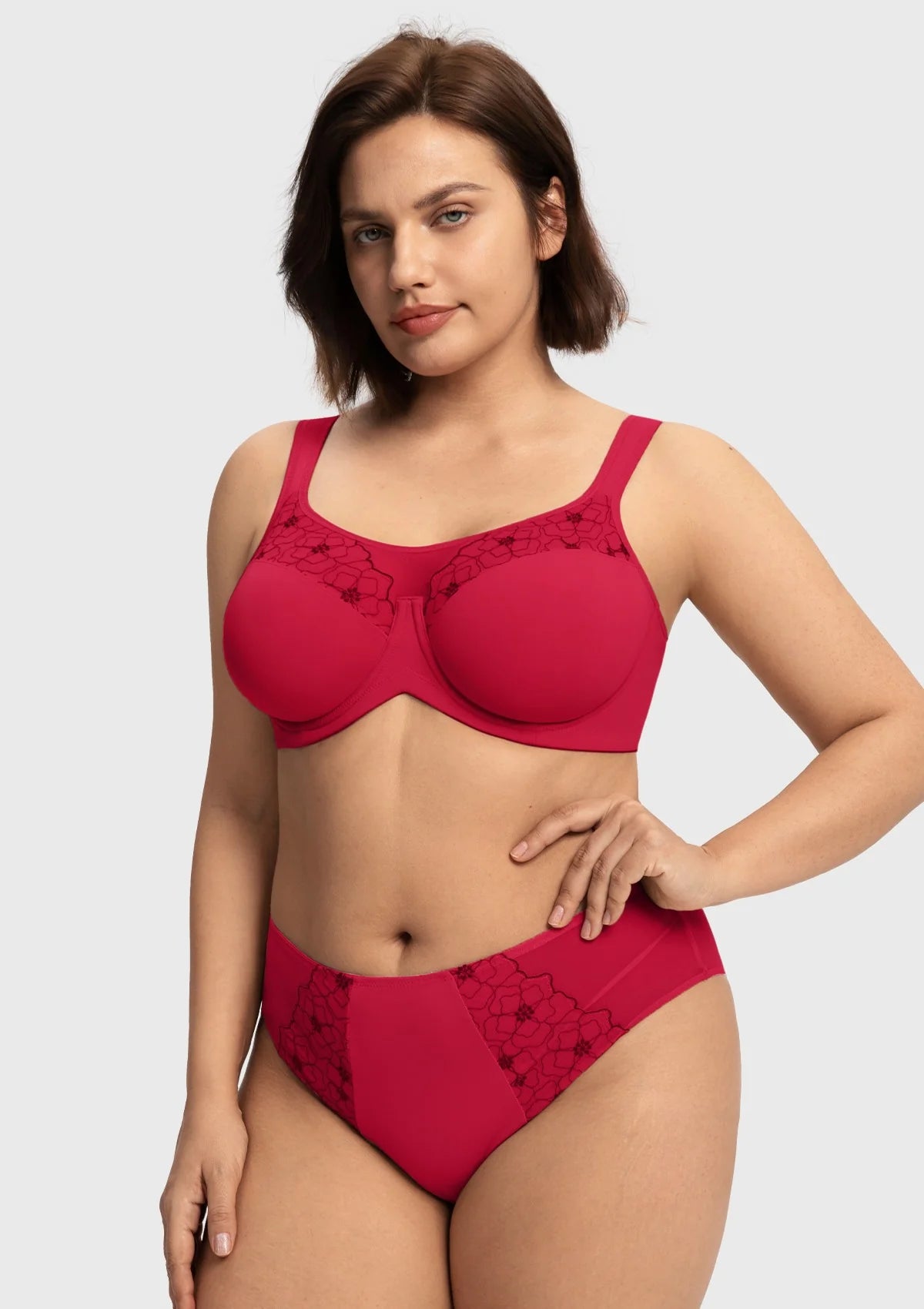 Braselle Dahlia Embroidered Lace Full Coverage Unlined Bra