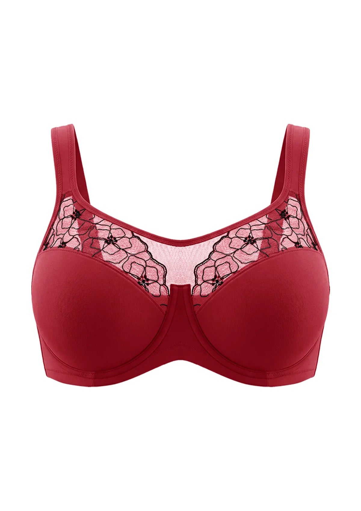 Braselle Dahlia Embroidered Lace Full Coverage Unlined Bra