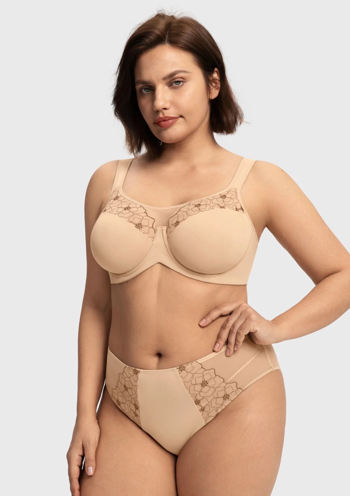 Braselle Dahlia Embroidered Lace Full Coverage Unlined Bra