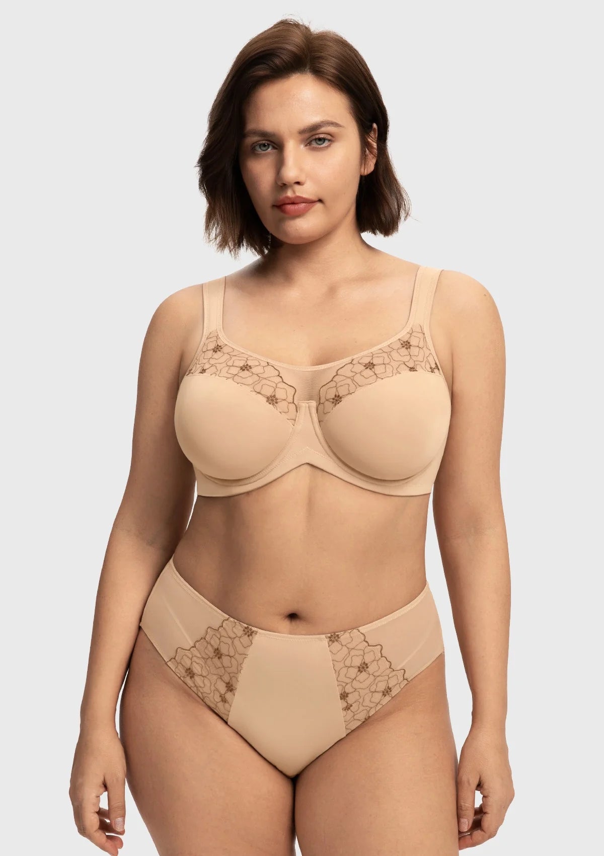 Braselle Dahlia Embroidered Lace Full Coverage Unlined Bra