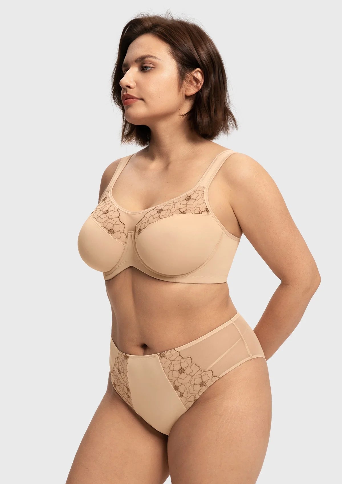 Braselle Dahlia Embroidered Lace Full Coverage Unlined Bra
