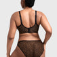 Braselle Leopard Wild Unlined Plus Size Breathable Soft Mesh Underwire Bra