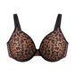 Braselle Leopard Wild Unlined Plus Size Breathable Soft Mesh Underwire Bra