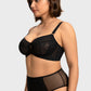 Braselle Petalia Plus Size Seamless Lace Underwire Balconette Demi No Padded Bra with High Elastic Fabric Delicate Lace Trim Cutout & Adjustable Straps