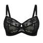 Braselle Petalia Plus Size Seamless Lace Underwire Balconette Demi No Padded Bra with High Elastic Fabric Delicate Lace Trim Cutout & Adjustable Straps