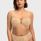 Braselle Petalia Plus Size Seamless Lace Underwire Balconette Demi No Padded Bra with High Elastic Fabric Delicate Lace Trim Cutout & Adjustable Straps