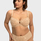 Braselle Petalia Plus Size Seamless Lace Underwire Balconette Demi No Padded Bra with High Elastic Fabric Delicate Lace Trim Cutout & Adjustable Straps