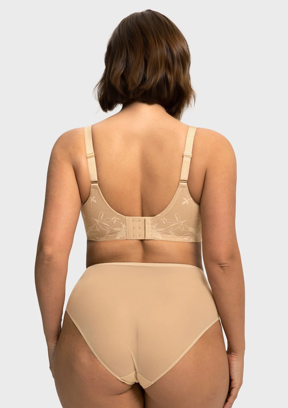 Braselle Petalia Plus Size Seamless Lace Underwire Balconette Demi No Padded Bra with High Elastic Fabric Delicate Lace Trim Cutout & Adjustable Straps