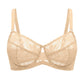 Braselle Petalia Plus Size Seamless Lace Underwire Balconette Demi No Padded Bra with High Elastic Fabric Delicate Lace Trim Cutout & Adjustable Straps