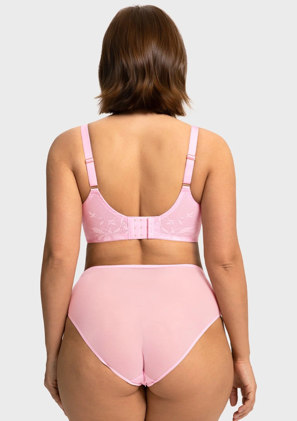 Braselle Petalia Plus Size Seamless Lace Underwire Balconette Demi No Padded Bra with High Elastic Fabric Delicate Lace Trim Cutout & Adjustable Straps
