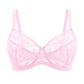 Braselle Petalia Plus Size Seamless Lace Underwire Balconette Demi No Padded Bra with High Elastic Fabric Delicate Lace Trim Cutout & Adjustable Straps
