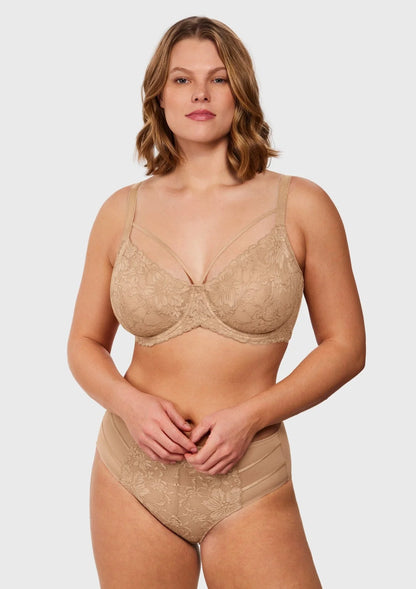 Braselle Pretty In Petals Red Unlined Strappy Lace Bra