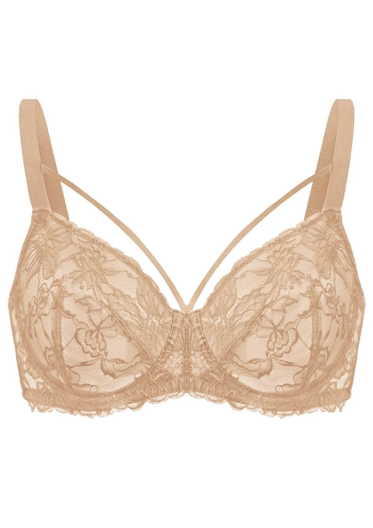 Braselle Pretty In Petals Red Unlined Strappy Lace Bra