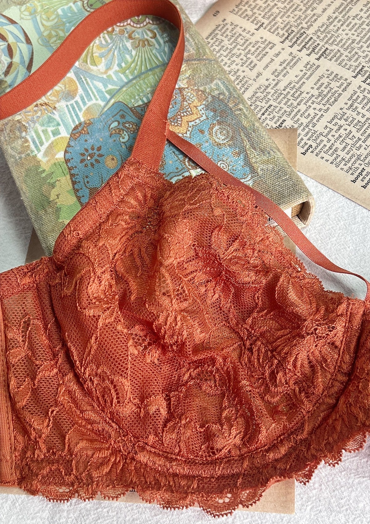 Braselle Pretty In Petals Red Unlined Strappy Lace Bra