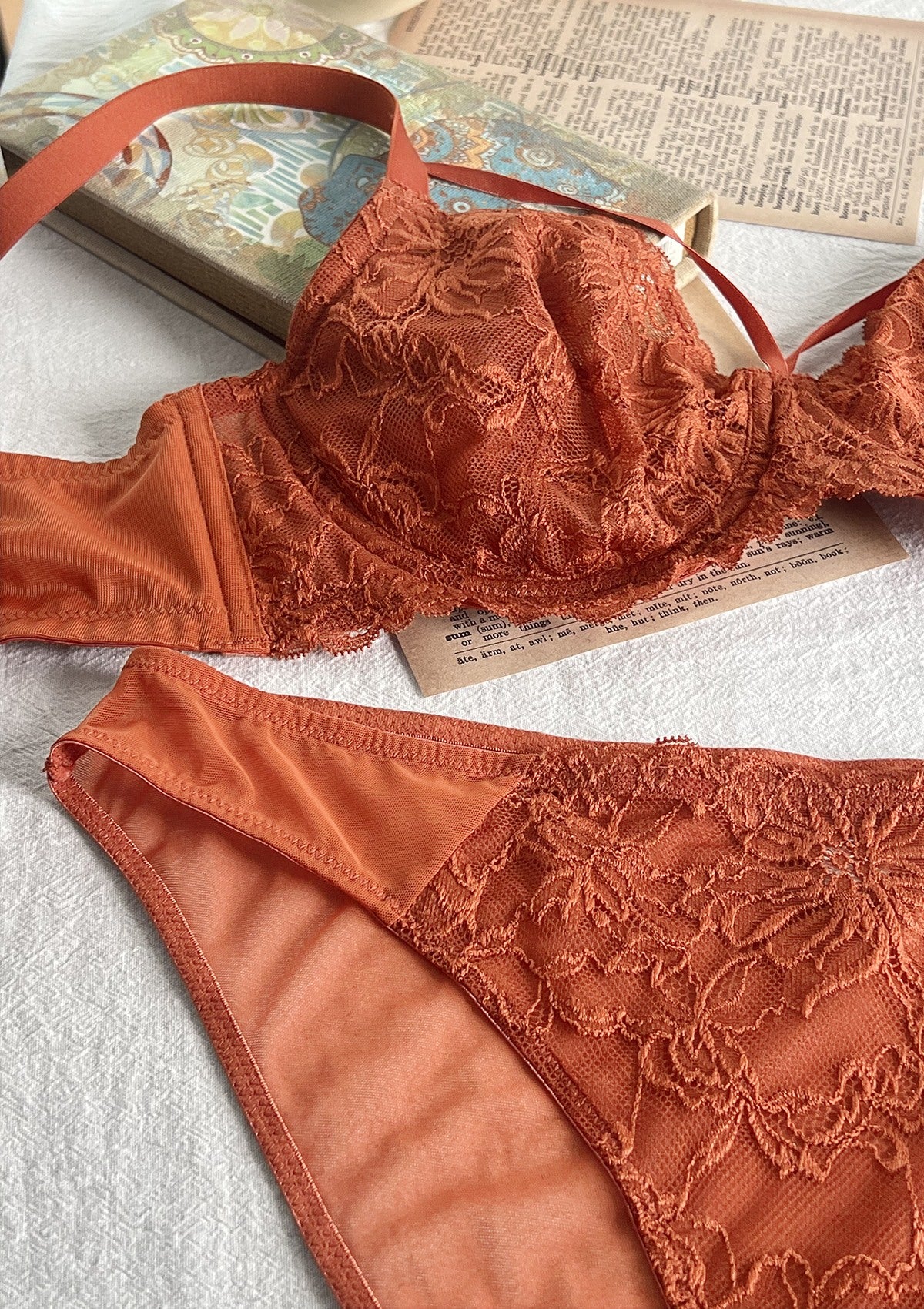 Braselle Pretty In Petals Red Unlined Strappy Lace Bra