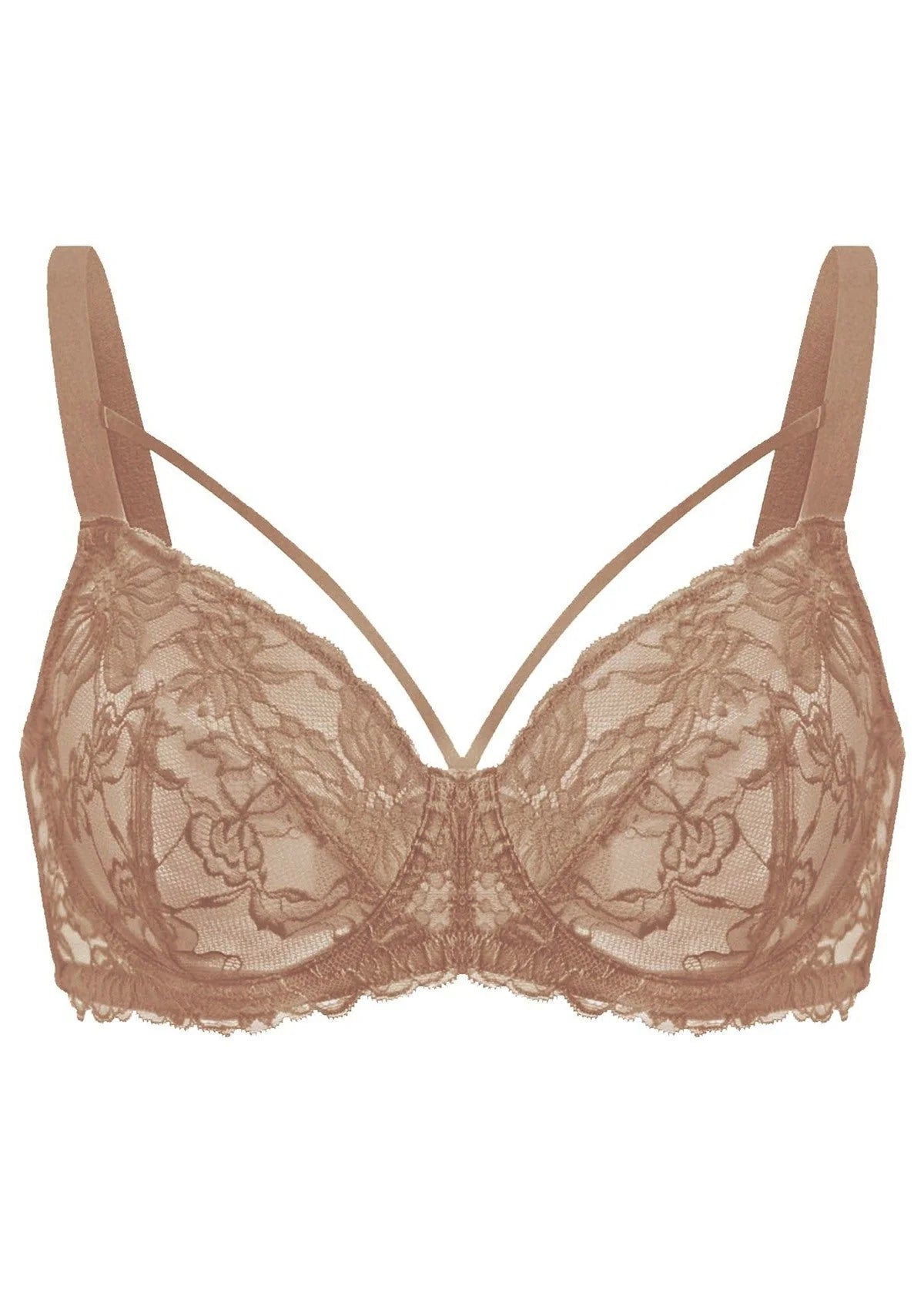 Braselle Pretty In Petals Red Unlined Strappy Lace Bra