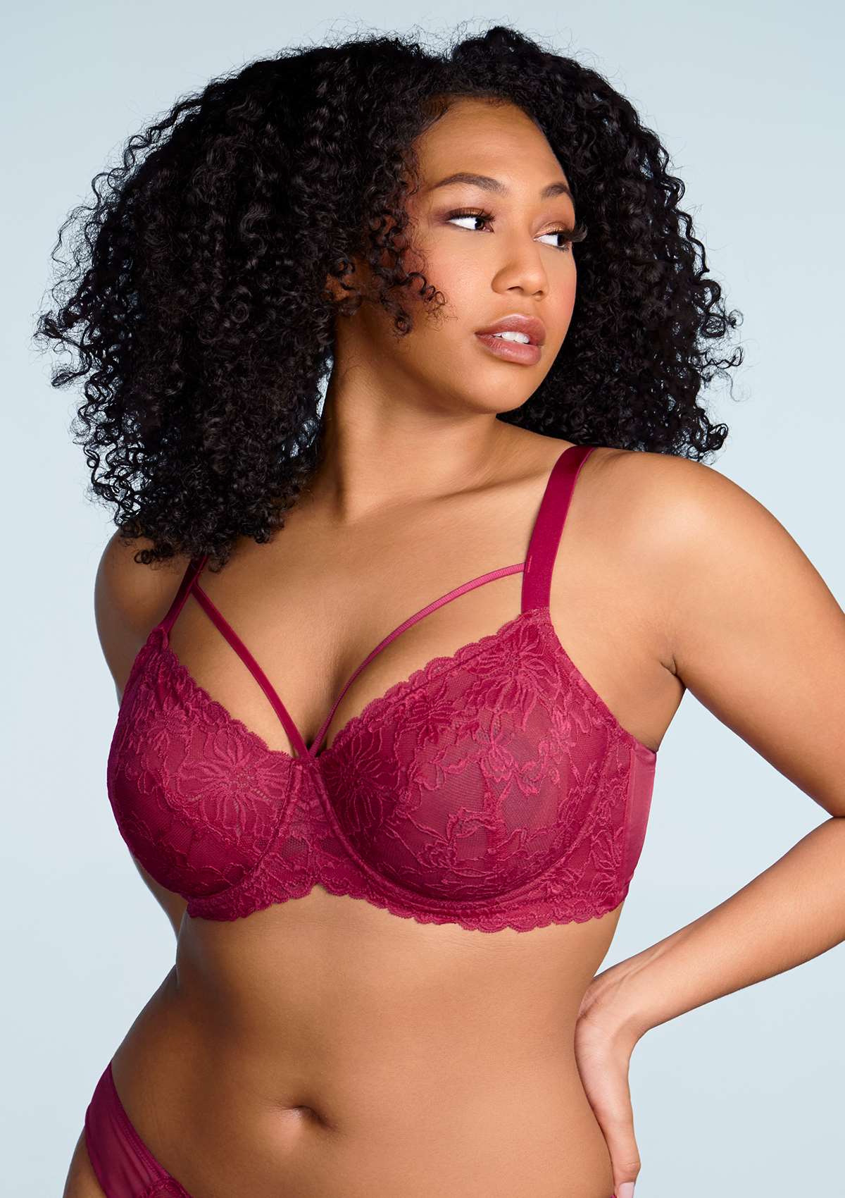 Braselle Pretty In Petals Red Unlined Strappy Lace Bra