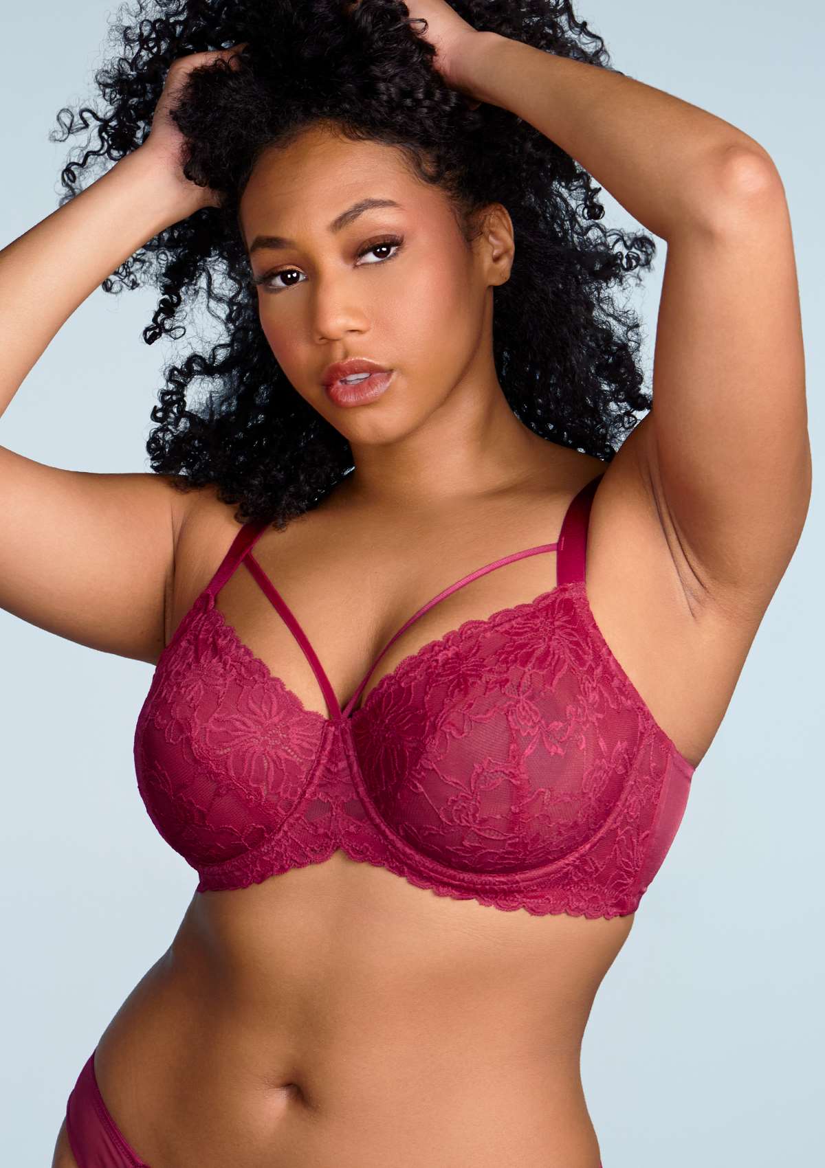 Braselle Pretty In Petals Red Unlined Strappy Lace Bra