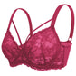 Braselle Pretty In Petals Red Unlined Strappy Lace Bra
