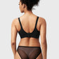 Braselle Serenata Flora Linear Lace Sheer Mesh Full Coverage Unlined Underwire Bra