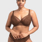 Braselle Serenata Flora Linear Lace Sheer Mesh Full Coverage Unlined Underwire Bra