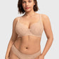 Braselle Serenata Flora Linear Lace Sheer Mesh Full Coverage Unlined Underwire Bra