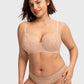 Braselle Serenata Flora Linear Lace Sheer Mesh Full Coverage Unlined Underwire Bra