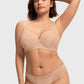 Braselle Serenata Flora Linear Lace Sheer Mesh Full Coverage Unlined Underwire Bra