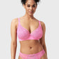 Braselle Serenata Flora Linear Lace Sheer Mesh Full Coverage Unlined Underwire Bra