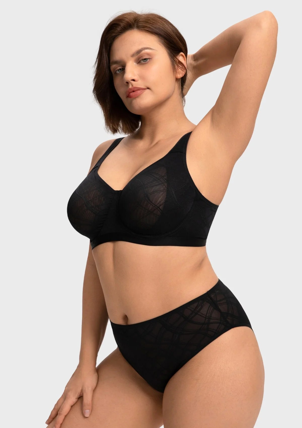 Braselle Skylark Breathable Lightweight Supportive Jacquard Mesh Wide Strap 3/4 Cup Comfort Bra