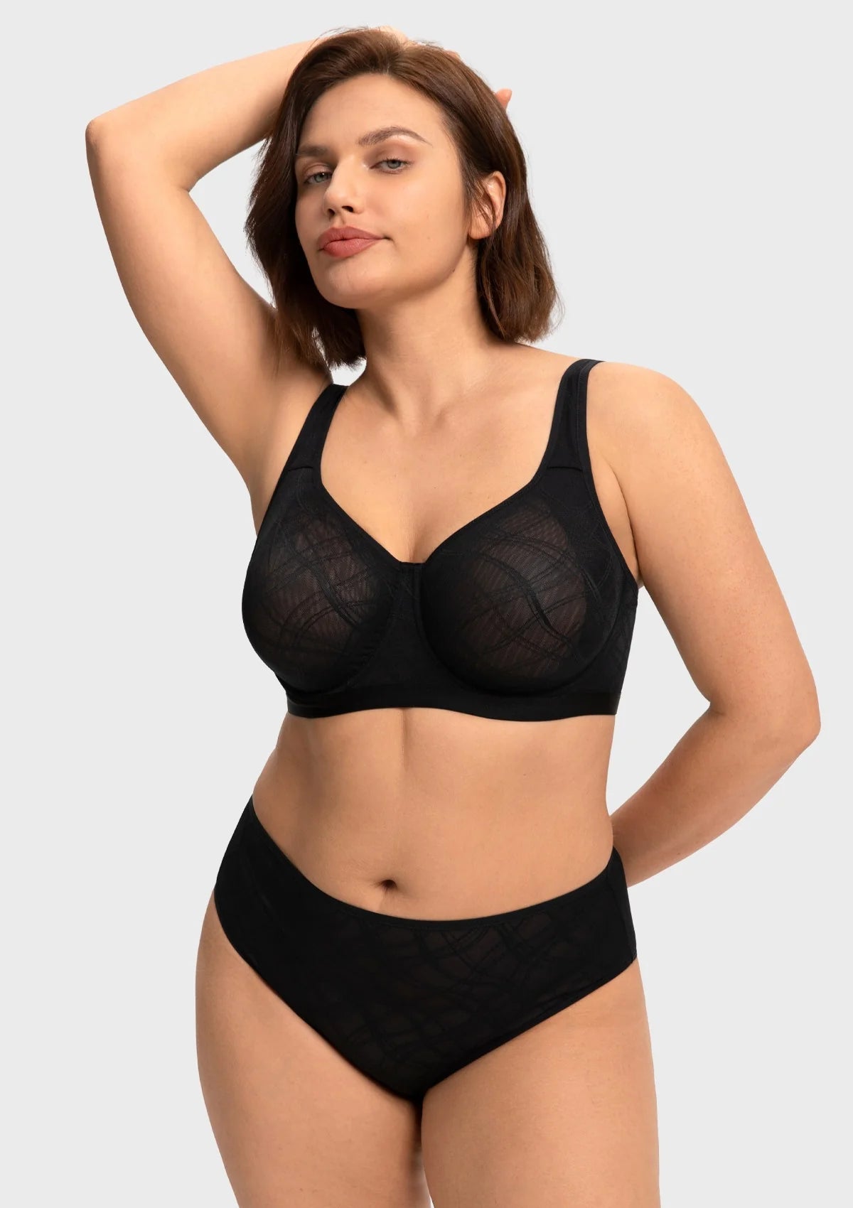 Braselle Skylark Breathable Lightweight Supportive Jacquard Mesh Wide Strap 3/4 Cup Comfort Bra