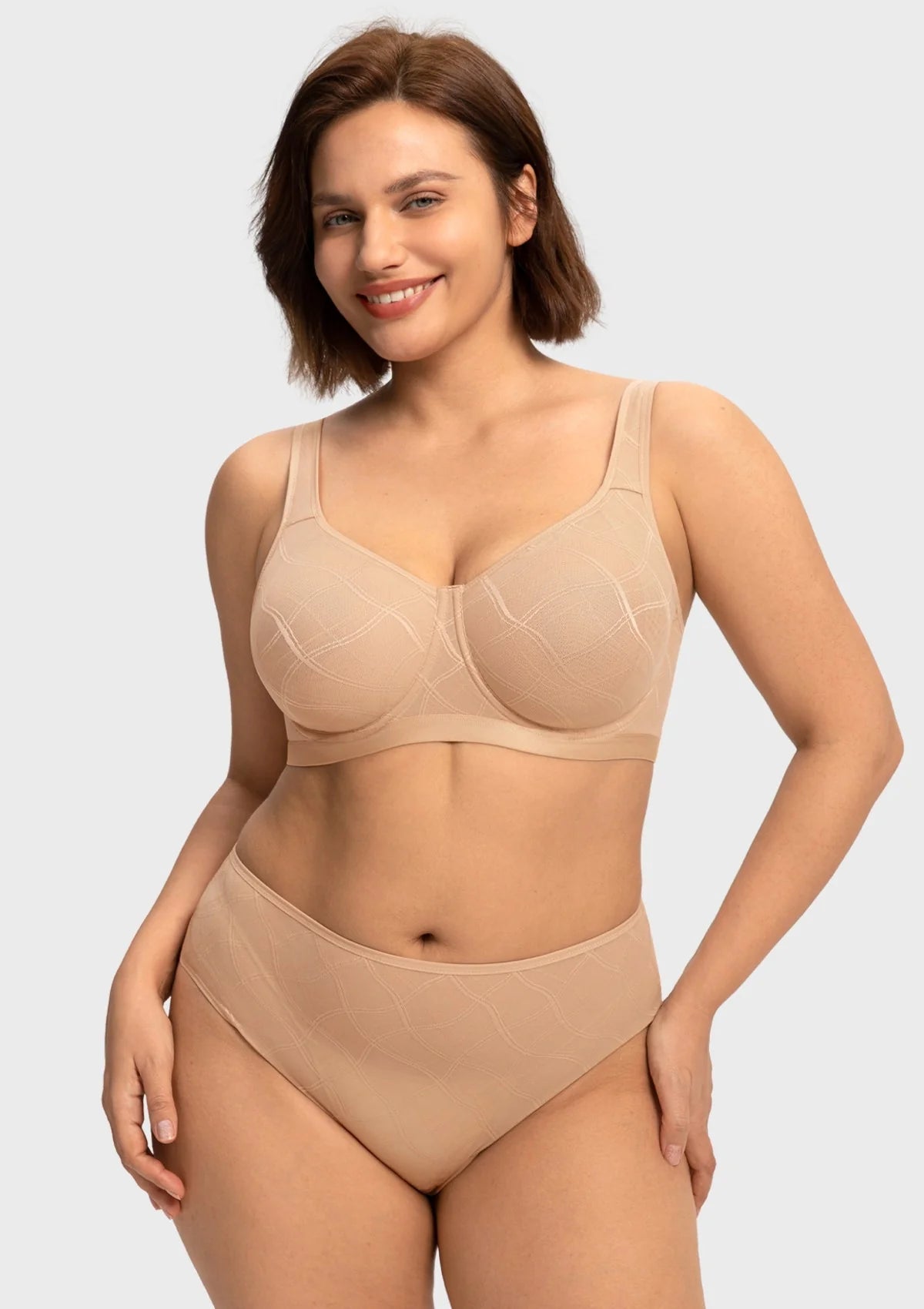 Braselle Skylark Breathable Lightweight Supportive Jacquard Mesh Wide Strap 3/4 Cup Comfort Bra