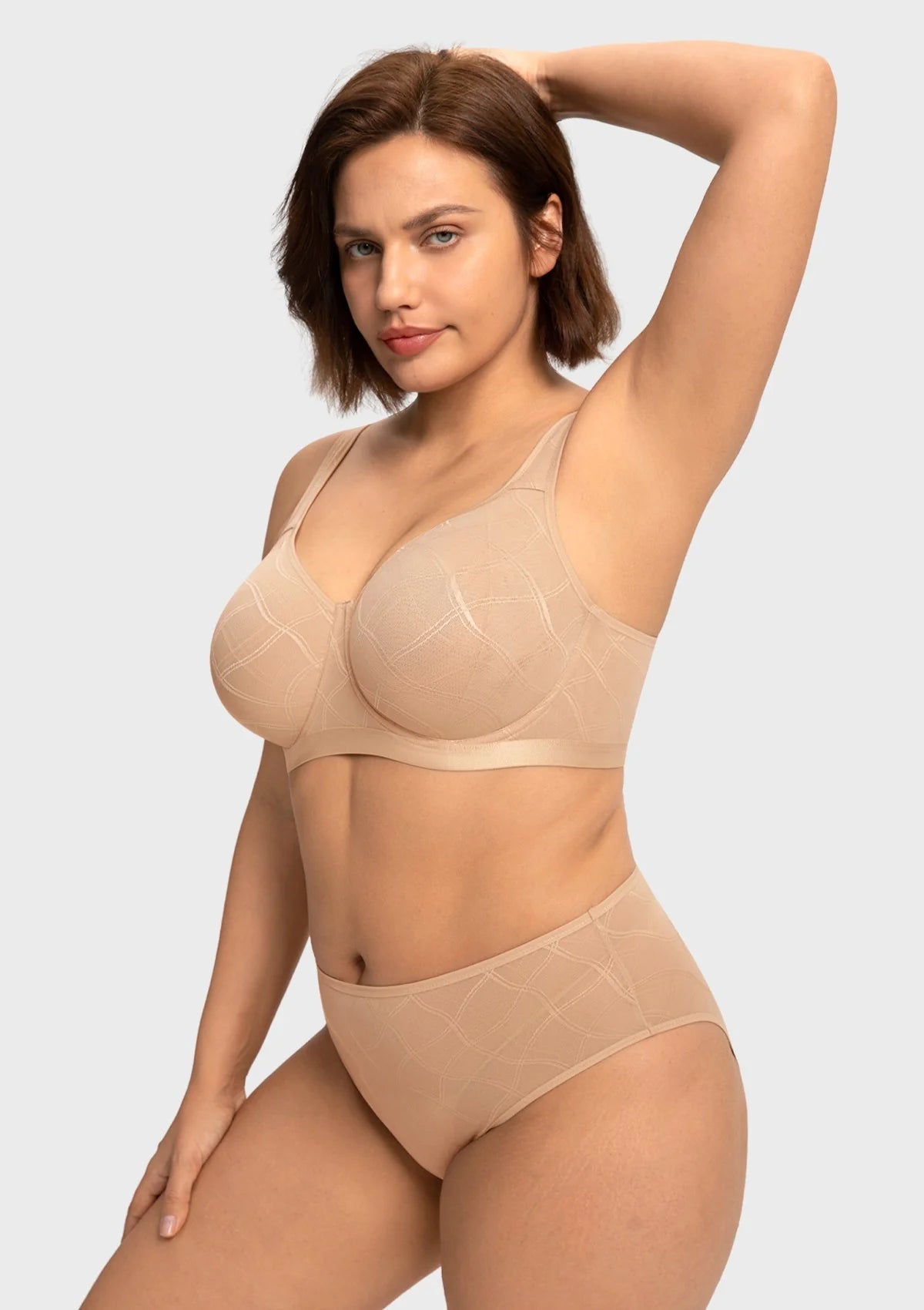 Braselle Skylark Breathable Lightweight Supportive Jacquard Mesh Wide Strap 3/4 Cup Comfort Bra
