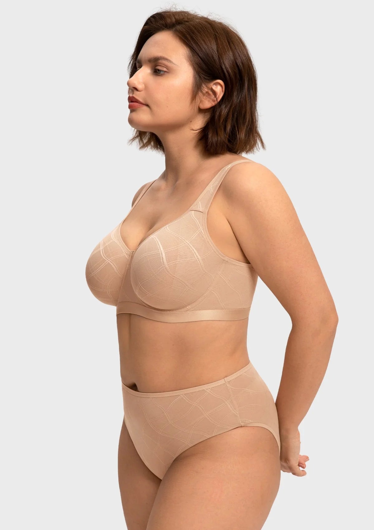 Braselle Skylark Breathable Lightweight Supportive Jacquard Mesh Wide Strap 3/4 Cup Comfort Bra