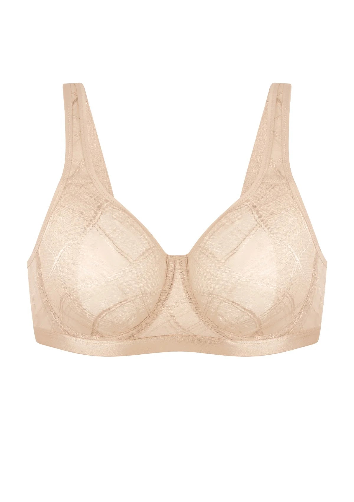 Braselle Skylark Breathable Lightweight Supportive Jacquard Mesh Wide Strap 3/4 Cup Comfort Bra