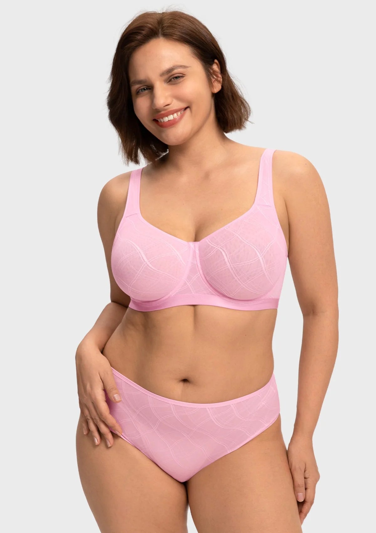 Braselle Skylark Breathable Lightweight Supportive Jacquard Mesh Wide Strap 3/4 Cup Comfort Bra