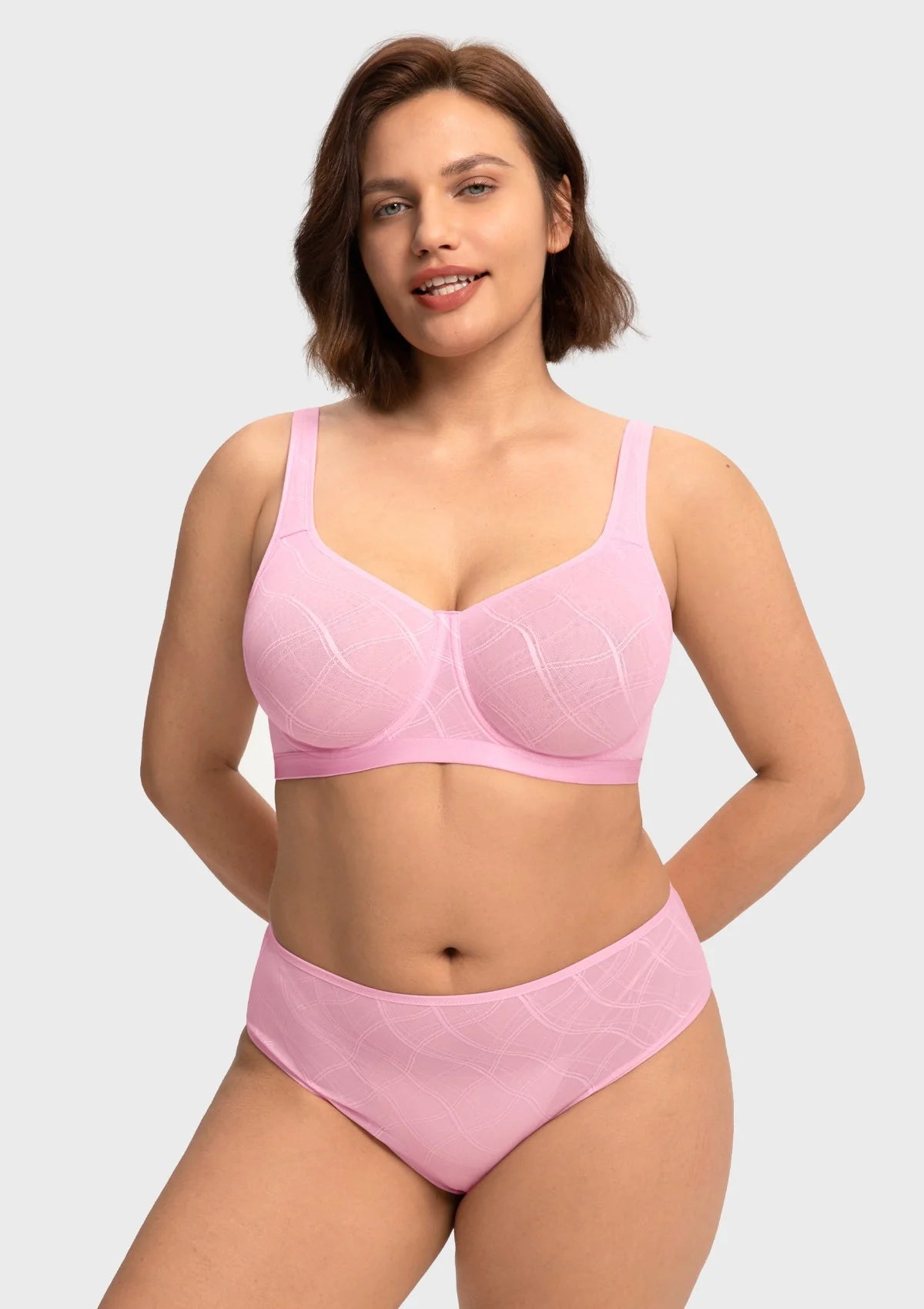 Braselle Skylark Breathable Lightweight Supportive Jacquard Mesh Wide Strap 3/4 Cup Comfort Bra