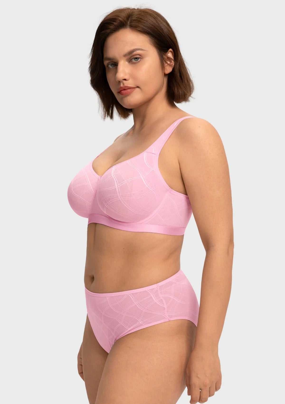 Braselle Skylark Breathable Lightweight Supportive Jacquard Mesh Wide Strap 3/4 Cup Comfort Bra