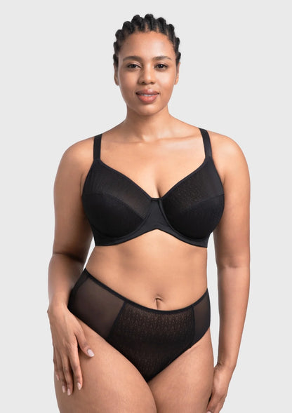Braselle Willa Wave Plus Size Breathable Mesh Unlined Non-padded Full Coverage Underwire Bra
