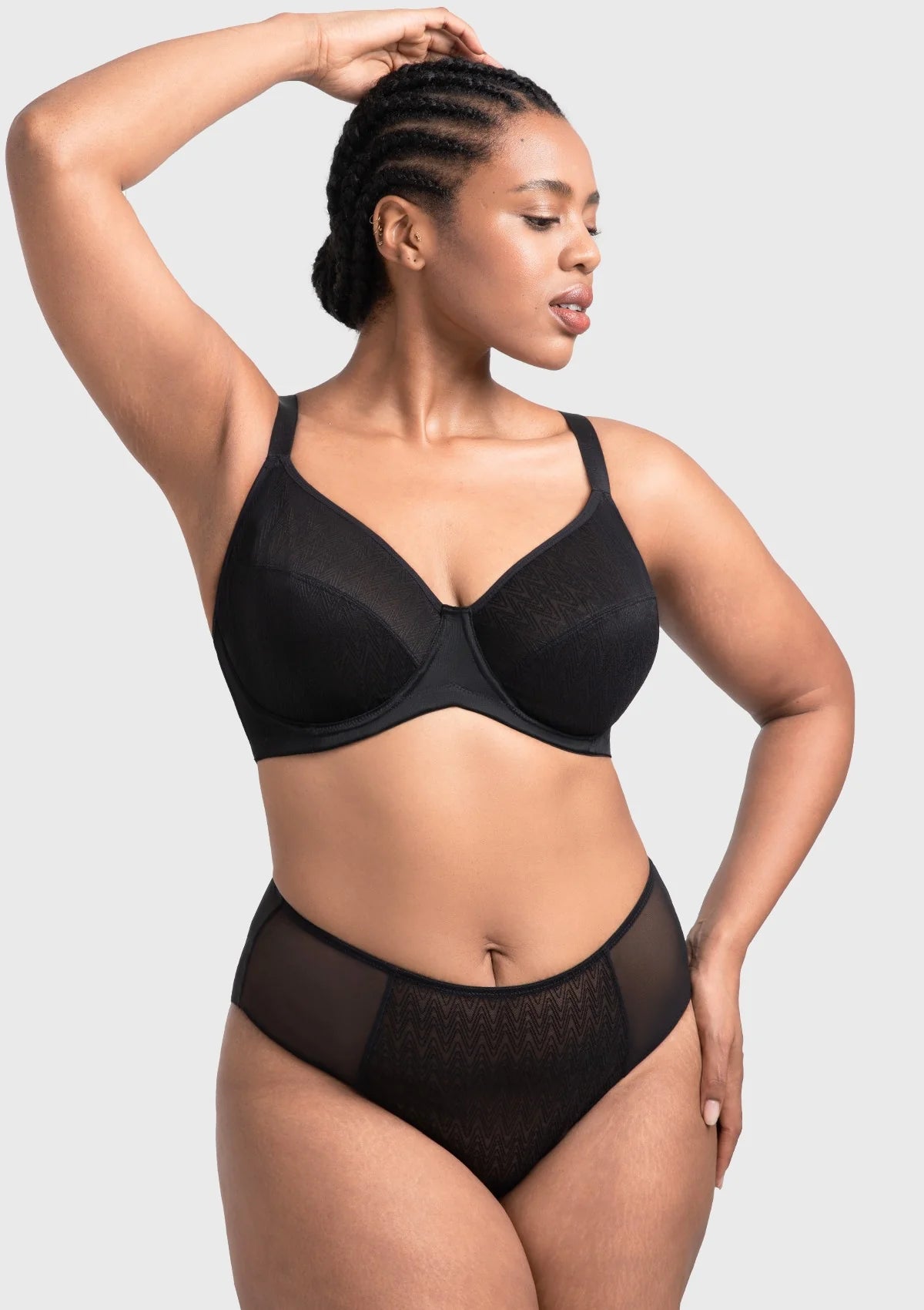 Braselle Willa Wave Plus Size Breathable Mesh Unlined Non-padded Full Coverage Underwire Bra