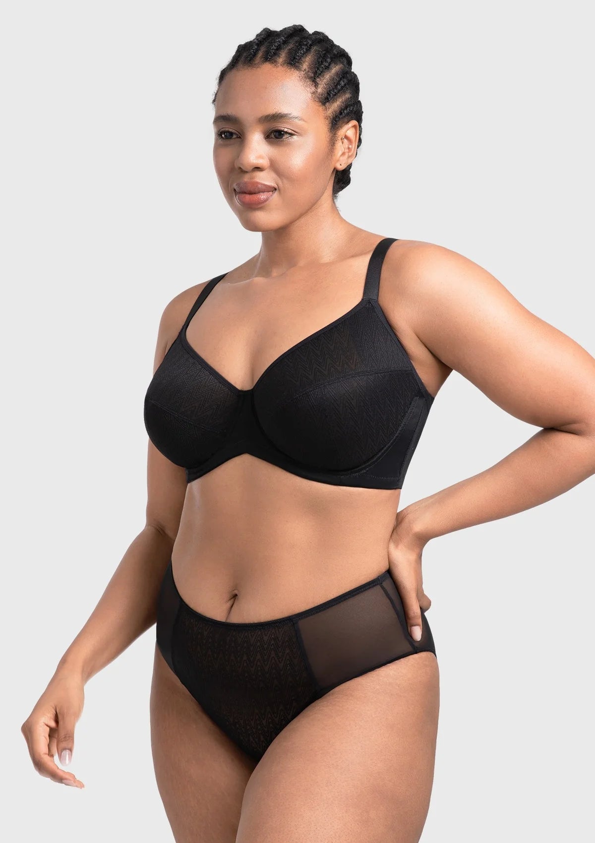 Braselle Willa Wave Plus Size Breathable Mesh Unlined Non-padded Full Coverage Underwire Bra
