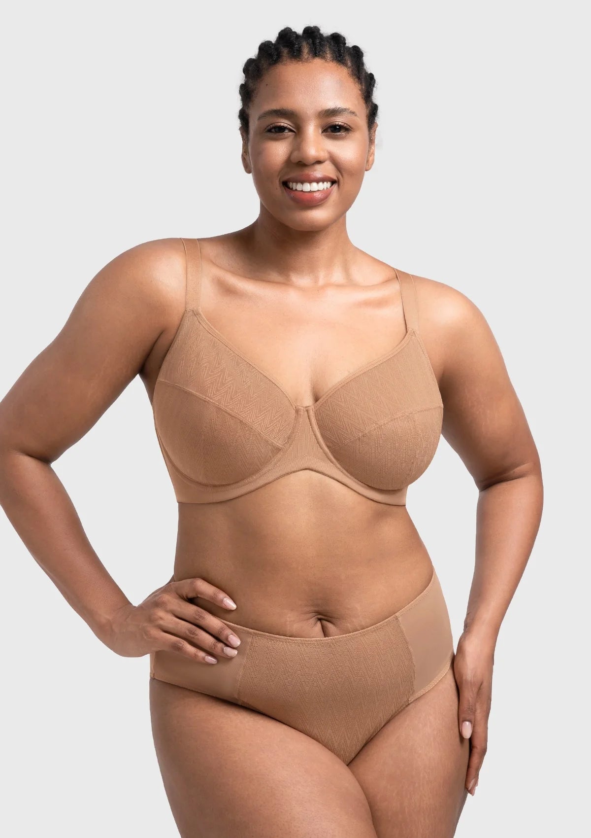 Braselle Willa Wave Plus Size Breathable Mesh Unlined Non-padded Full Coverage Underwire Bra