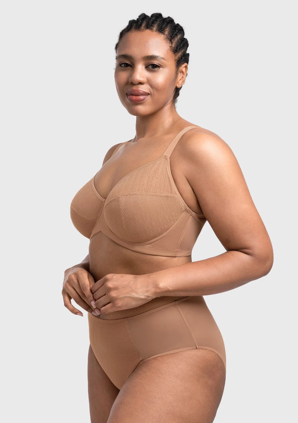 Braselle Willa Wave Plus Size Breathable Mesh Unlined Non-padded Full Coverage Underwire Bra